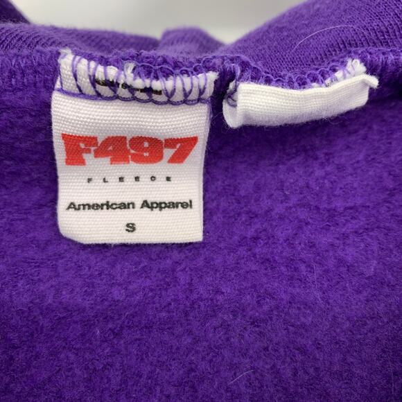 American Apparel F497 Full Zip Hoodie Sweatshirt Womens Sz Small Purple - Picture 5 of 6